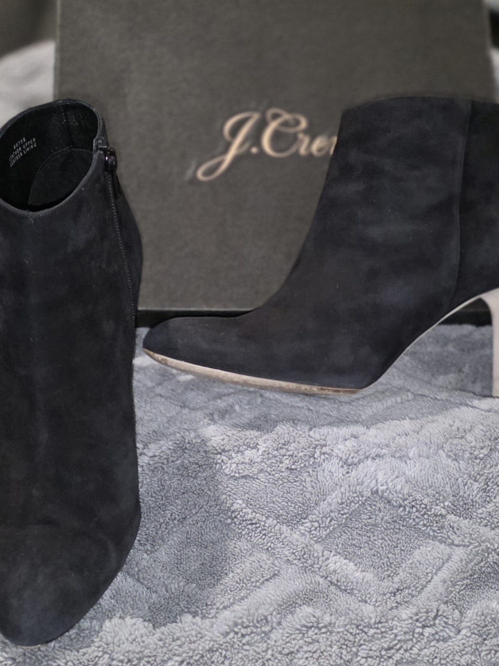 J. Crew Black Suede Pointed-Toe Ankle Booties